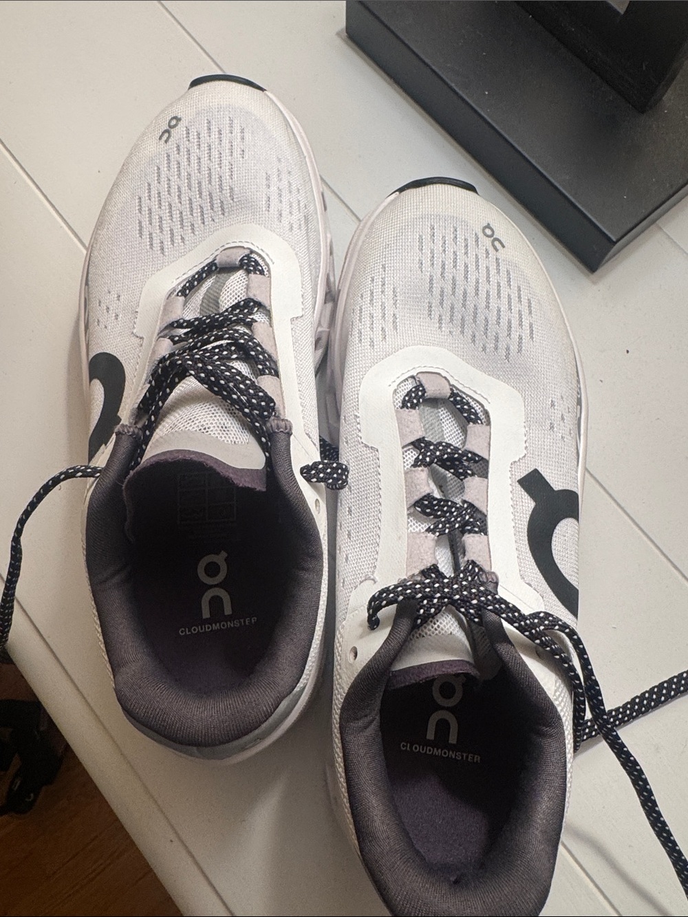 Cloud Monster On Running White and Black Running Shoe size 7.  Firm on price.